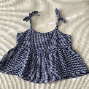 Old Navy Women’s Gingham Tie Shoulder Top